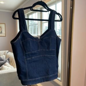 Denim fitted top
